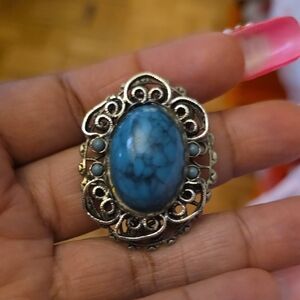 Vintage Silver and Blue Stone Ring